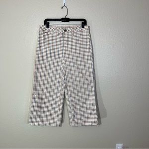 Madewell Jeans Size 30 Rainbow Windowpane Plaid Wide Leg Crop High Rise Emmett